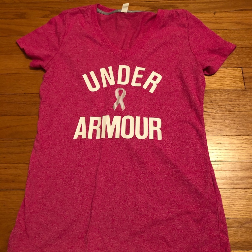 Pink under armour shirt